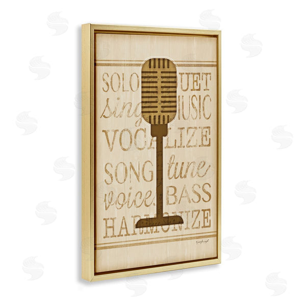 Stupell Industries Jennifer Pugh | Music Words & Microphone