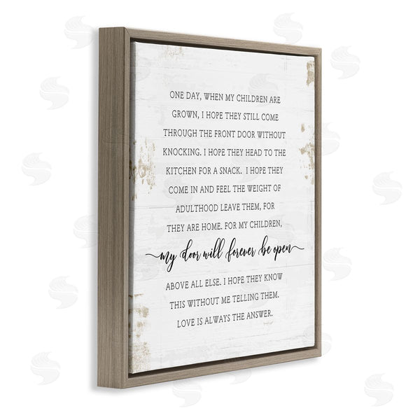 Stupell Industries Jennifer Pugh | My Door Forever Open Parenting