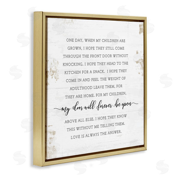 Stupell Industries Jennifer Pugh | My Door Forever Open Parenting