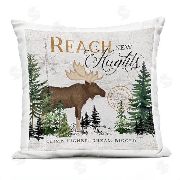 Stupell Industries Jennifer Pugh | Reach New Heights Ivory Pines Printed Throw Pillow