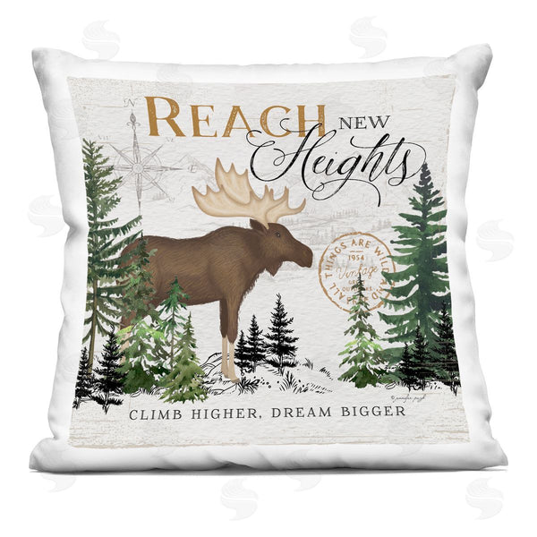 stupell industries Jennifer Pugh | Reach New Heights Ivory Pines Printed Throw Pillow