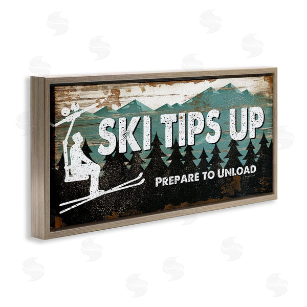 Stupell Industries Jennifer Pugh | Rustic Ski Tips Up Wall Art
