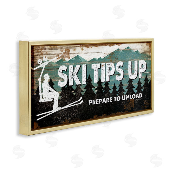Stupell Industries Jennifer Pugh | Rustic Ski Tips Up Wall Art