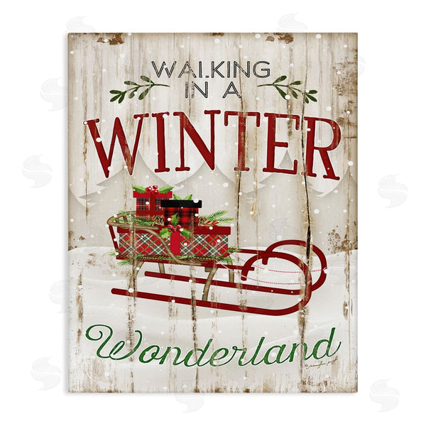 stupell industries Jennifer Pugh | Rustic Winter Wonderland Sleigh