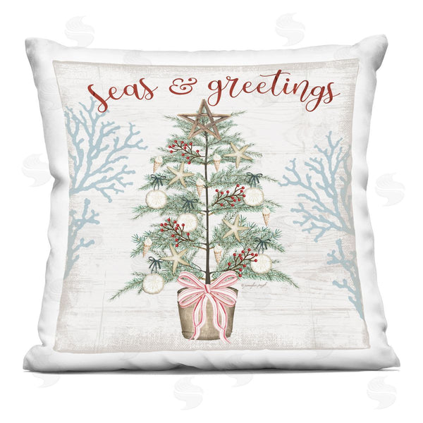 stupell industries Jennifer Pugh | Seas & Greetings Coastal Tree Printed Throw Pillow