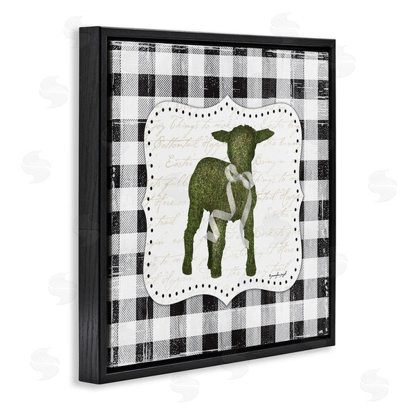 Stupell Industries Jennifer Pugh | Seasonal Easter Baby Calf Spring Tartan Pattern Wall Art