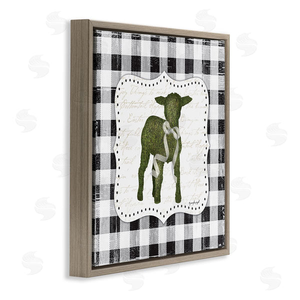 Stupell Industries Jennifer Pugh | Seasonal Easter Baby Calf Spring Tartan Pattern Wall Art