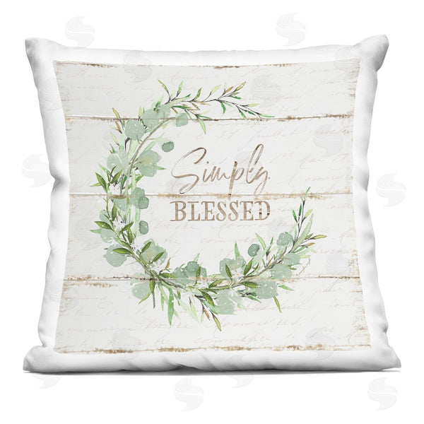 stupell industries Jennifer Pugh | Simply Blessed Botanical Wreath Printed Throw Pillow