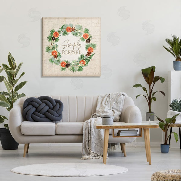 Stupell Industries Jennifer Pugh | Simply Blessed Botanical Wreath Wall Art