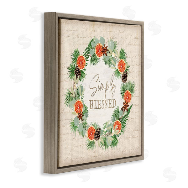 Stupell Industries Jennifer Pugh | Simply Blessed Botanical Wreath Wall Art