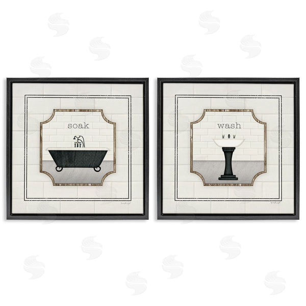 Stupell Industries Jennifer Pugh | Soak And Wash Chic Bathroom Signs Wall Art