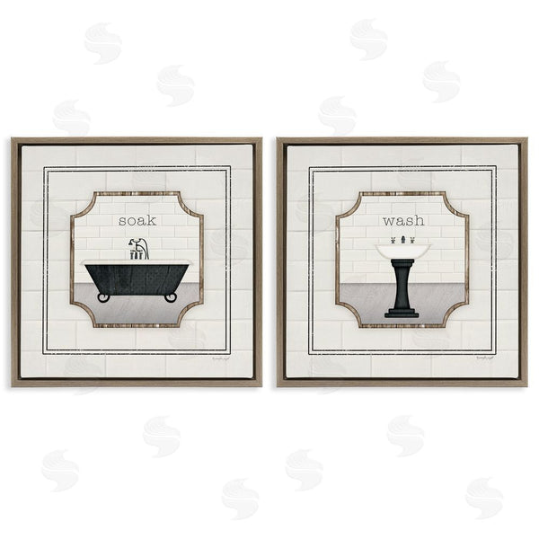 Stupell Industries Jennifer Pugh | Soak And Wash Chic Bathroom Signs Wall Art