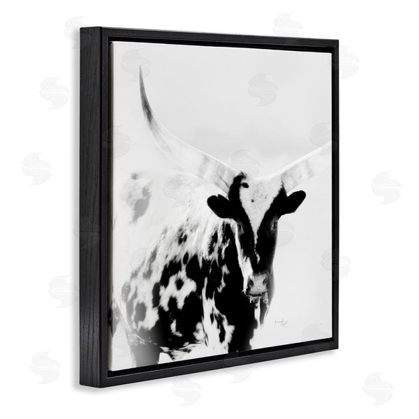 Stupell Industries Jennifer Pugh | Spotted Longhorn Cattle Meeting Gaze Animal Portrait Wall Art