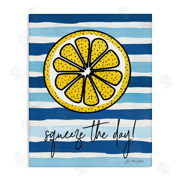 stupell industries Jennifer Pugh | Squeeze The Day Expression Lemon Nautical Stripes Wall Art