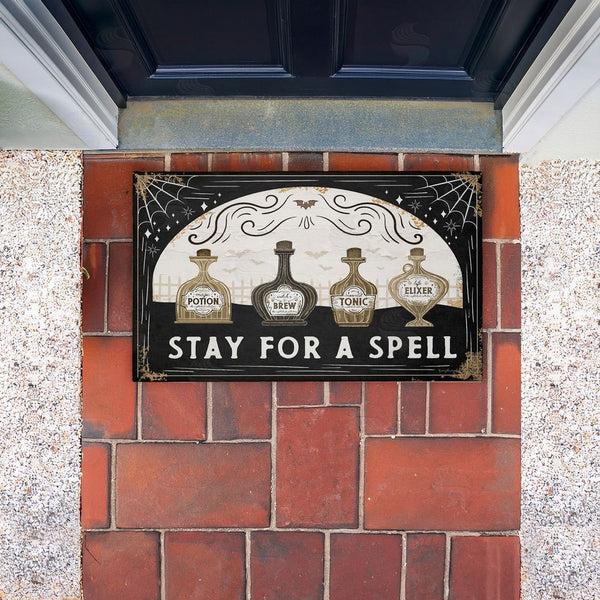 Stupell Industries Jennifer Pugh | Stay For A Spell Potions Non-Woven Door Mat