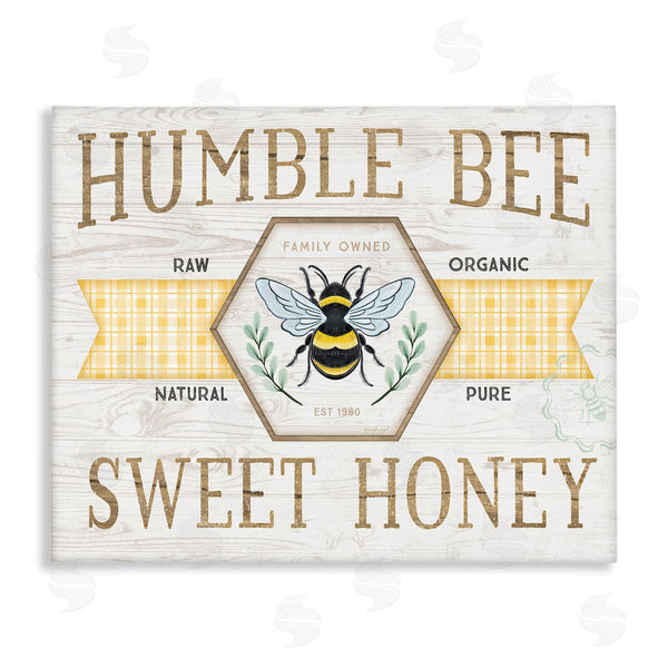 stupell industries Jennifer Pugh | Sweet Honey Bumble Bee Sign Country Tartan Banner Wall Art