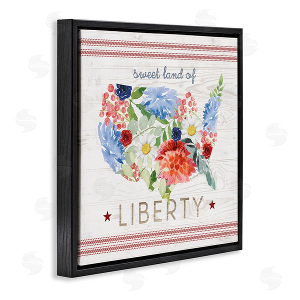 Stupell Industries Jennifer Pugh | Sweet Land Of Liberty Floral USA Wall Art
