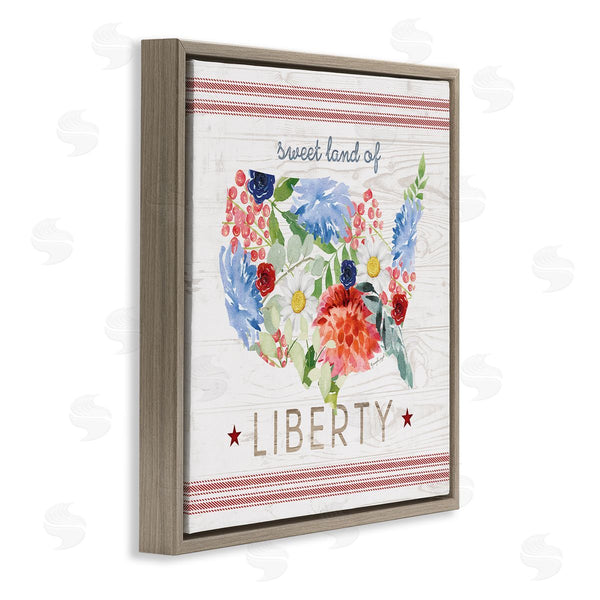 Stupell Industries Jennifer Pugh | Sweet Land Of Liberty Floral USA Wall Art