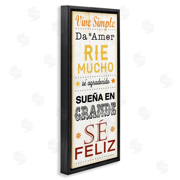 Stupell Industries Jennifer Pugh | Vive Simple Ríe Mucho Wall Art