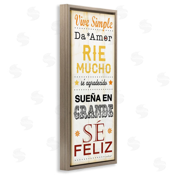 Stupell Industries Jennifer Pugh | Vive Simple Ríe Mucho Wall Art