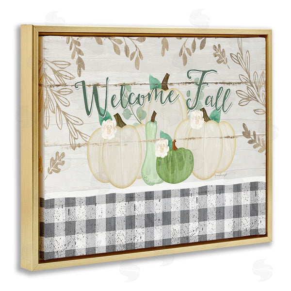 Stupell Industries Jennifer Pugh | Welcome Fall Pumpkins & Plaid