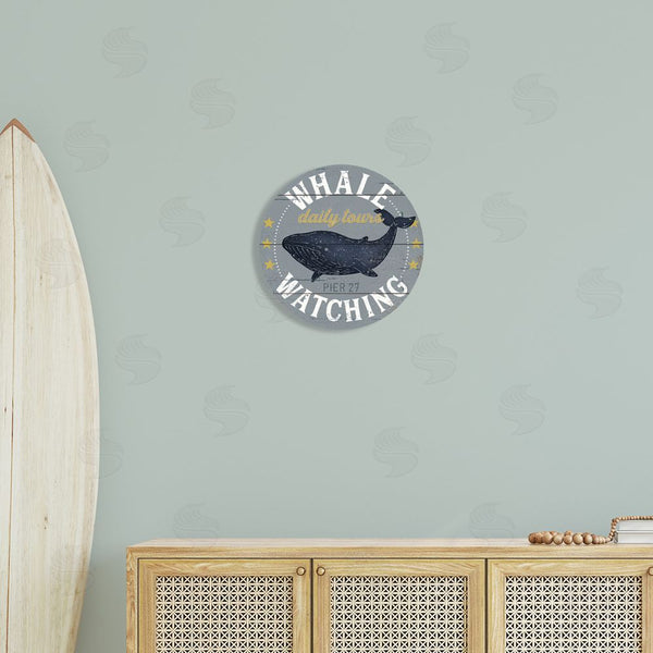 Stupell Industries Jennifer Pugh | Whale Watching Tours Sign Rustic Blue Marine Life Wall Art