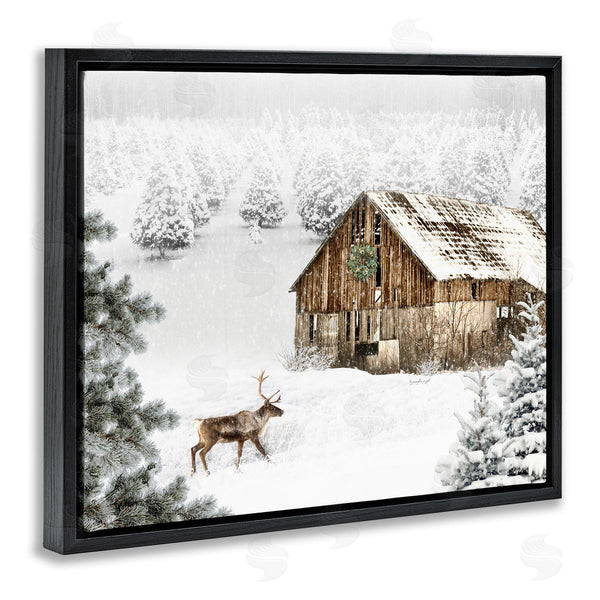 Stupell Industries Jennifer Pugh | Winter Whites Cabin With Deer Wall Art