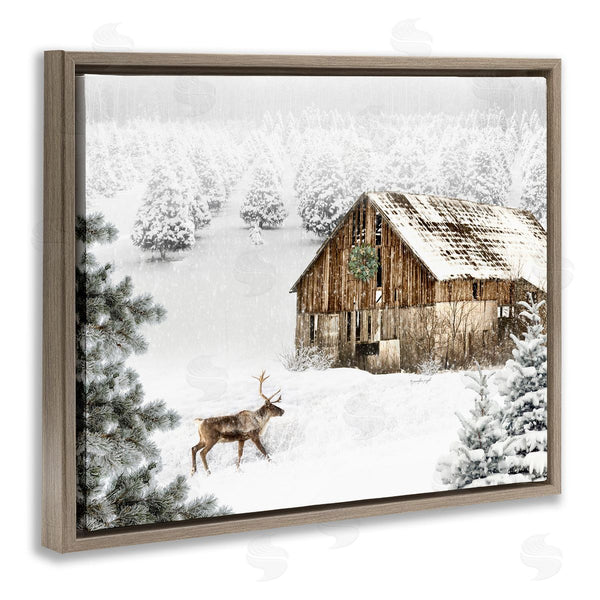 Stupell Industries Jennifer Pugh | Winter Whites Cabin With Deer Wall Art