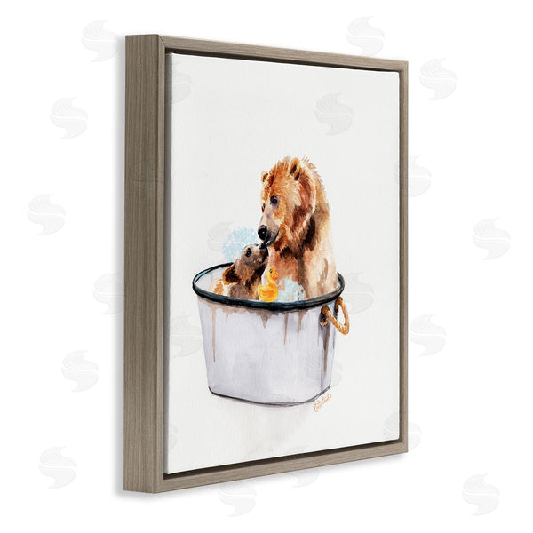 Stupell Industries Jennifer Redstreake | Bear And Cub In Bathtub
