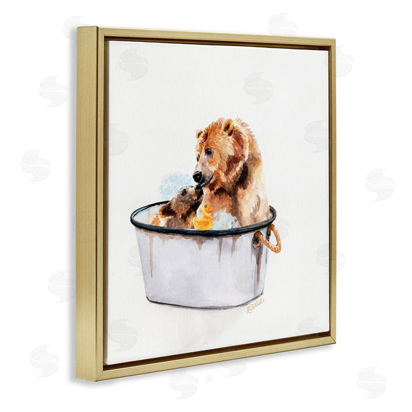 Stupell Industries Jennifer Redstreake | Bear And Cub In Bathtub