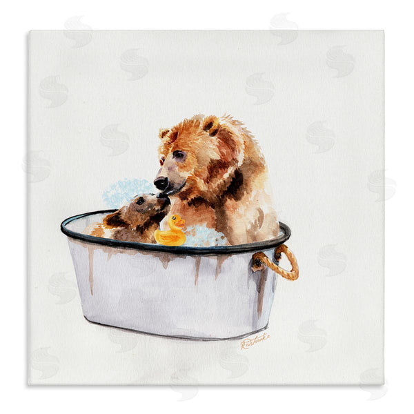 stupell industries Jennifer Redstreake | Bear and Cub in Bathtub