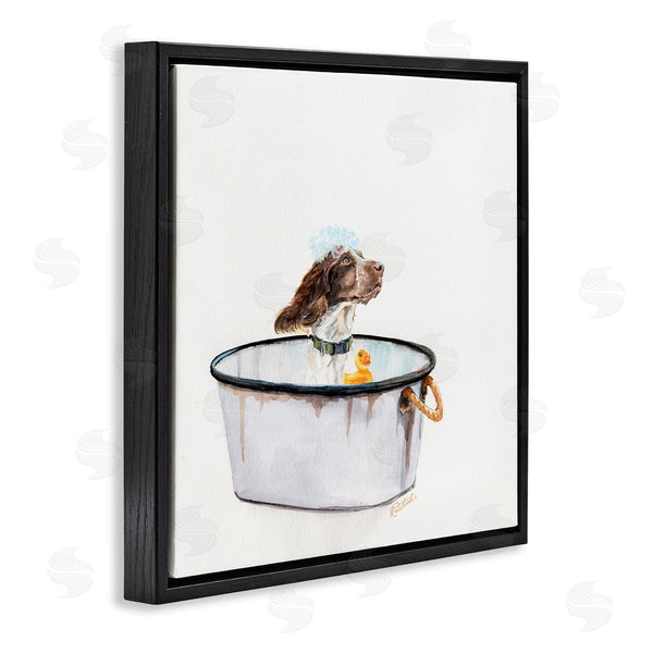 Stupell Industries Jennifer Redstreake | Dog In Country Bath Tin With Rubber Duck