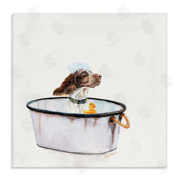 stupell industries Jennifer Redstreake | Dog in Country Bath Tin with Rubber Duck