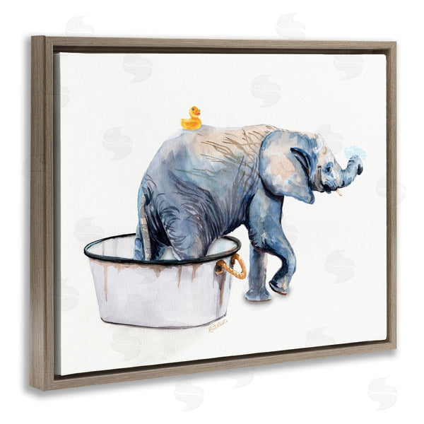 Stupell Industries Jennifer Redstreake | Elephant & Rubber Duck Bath Wall Art