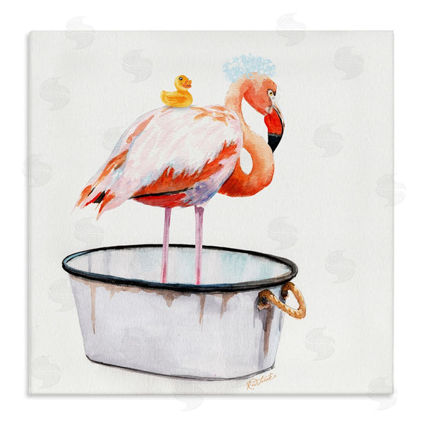 stupell industries Jennifer Redstreake | Flamingo with Bubbles in Tub
