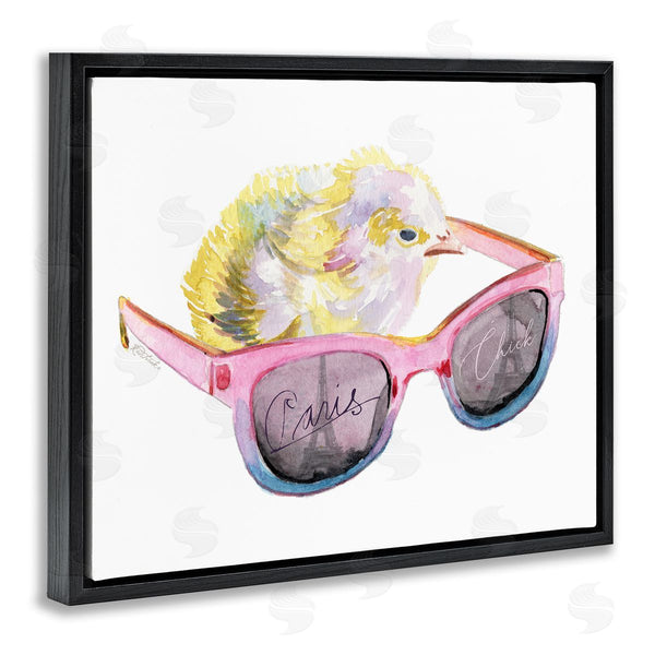 Stupell Industries Jennifer Redstreake | Paris Chick Glam Pink Sunglasses Fashion Animal Wall Art