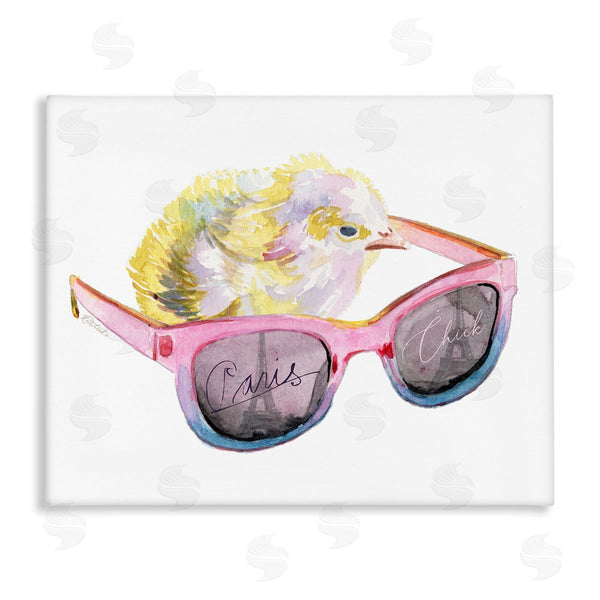 stupell industries Jennifer Redstreake | Paris Chick Glam Pink Sunglasses Fashion Animal Wall Art