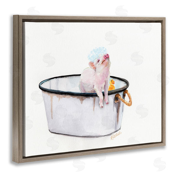 Stupell Industries Jennifer Redstreake | Pig & Rubby Duck Bath Wall Art