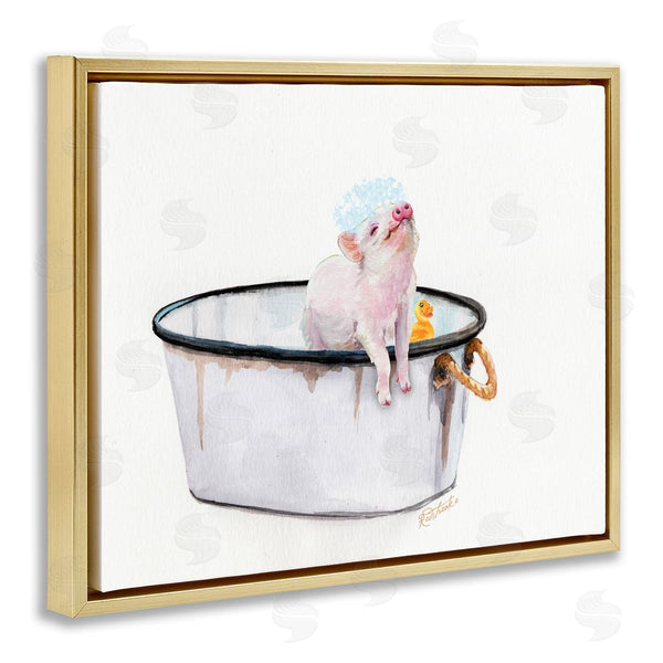 Stupell Industries Jennifer Redstreake | Pig & Rubby Duck Bath Wall Art
