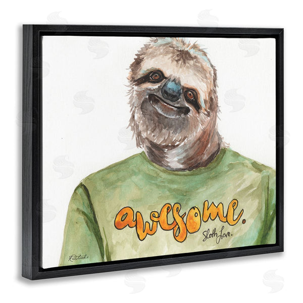 Stupell Industries Jennifer Redstreake | Sloth With Awesome Shirt Wall Art
