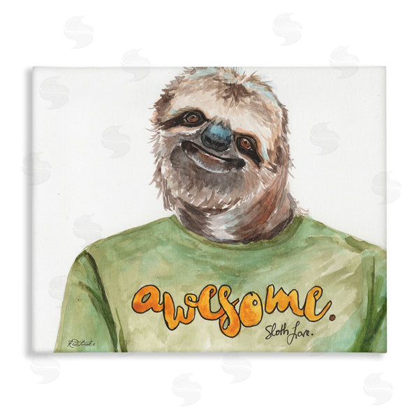 stupell industries Jennifer Redstreake | Sloth with Awesome Shirt Wall Art