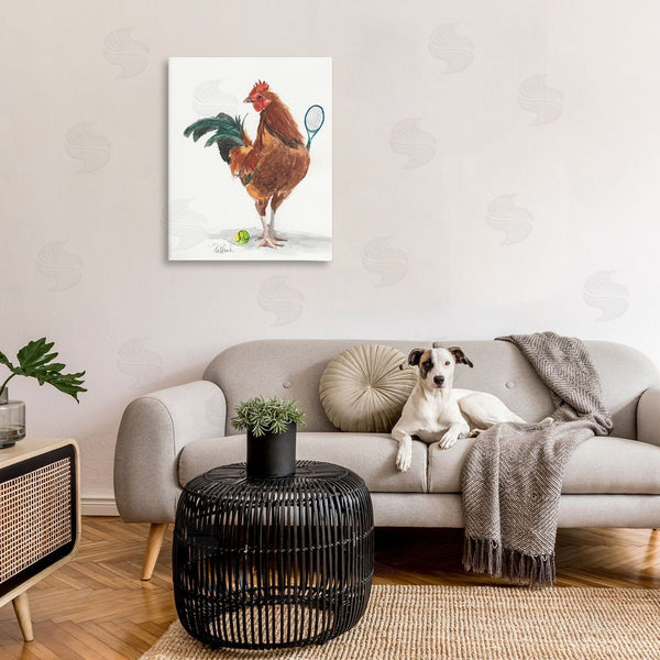Stupell Industries Jennifer Redstreake | Tennis Player Rooster Wall Art