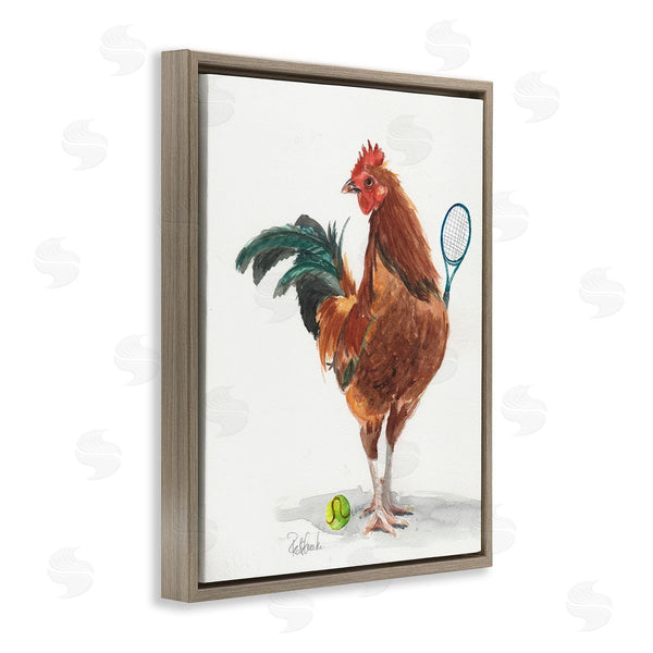 Stupell Industries Jennifer Redstreake | Tennis Player Rooster Wall Art