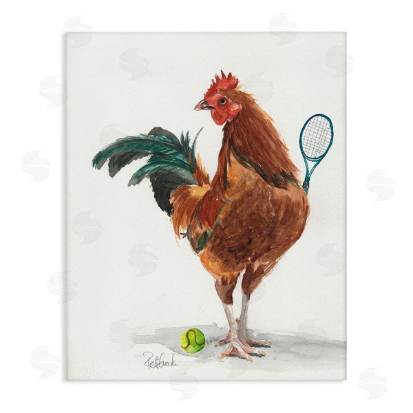 stupell industries Jennifer Redstreake | Tennis Player Rooster Wall Art