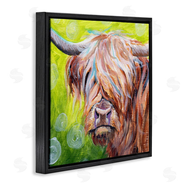 Stupell Industries Jennifer Redstreake | Vivid Highland Cattle Rural Farmland Animal Painting Wall Art