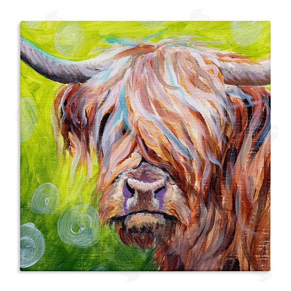 stupell industries Jennifer Redstreake | Vivid Highland Cattle Rural Farmland Animal Painting Wall Art