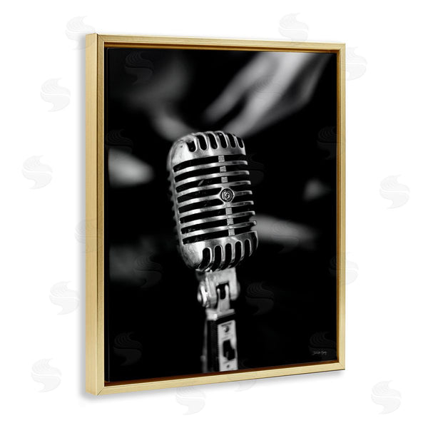 Stupell Industries Jennifer Rigsby | Vintage Microphone On Black