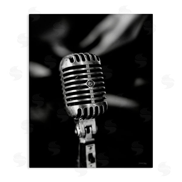 stupell industries Jennifer Rigsby | Vintage Microphone on Black