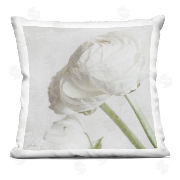 stupell industries Jennifer Rigsby | Vintage White Peony Buds Printed Throw Pillow