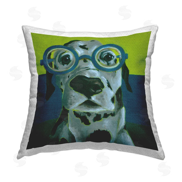 Stupell Industries Jennifer Rutledge | Dalmatian Dog Wearing Glasses Printed Throw Pillow
